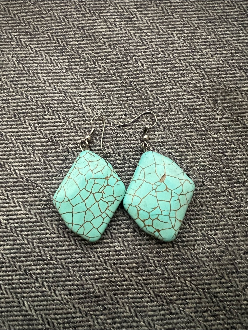 Turquoise Dangle Earrings – Diamond Shape